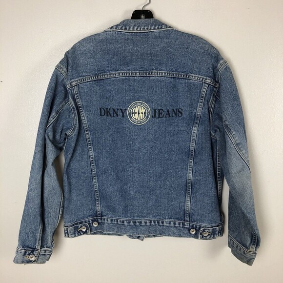 DKNY Jackets & Blazers - Vintage DKNY Denim Trucker Jacket Womens Small Oversized 90s Grunge Layering USA